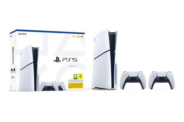 Playstation 5 (modèle Slim) + 2 manette Dualsense Blanc