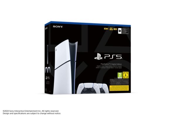 Playstation 5 (Modèle Slim) – Édition Numérique + 2ème Manette Dualsense Blanche - Image 2